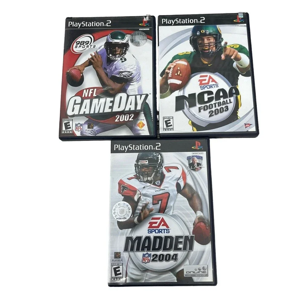 PS2 Sports game Lot of 3 MADDEN 2004 NCAA FOOTBALL NFL Game day‎ 2002 Manual Box